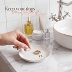 Ceramic Jewelry Tray, White Initial N Personalized Jewelry Dish - Image 5