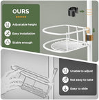 HAMITOR Rustproof Bathtub Corner Shelf, 4-Tier Shower Caddy Tension Pole - Image 6