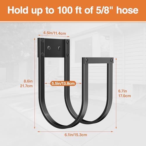 Garden Hose Holder Wall Mount - Metal Water Hose Hanger for Outside, Durable Hook for Garden, Garage, or Yard Storage - Image 5