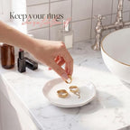 Ceramic Jewelry Tray, White Initial Y Personalized Jewelry Dish - Image 5