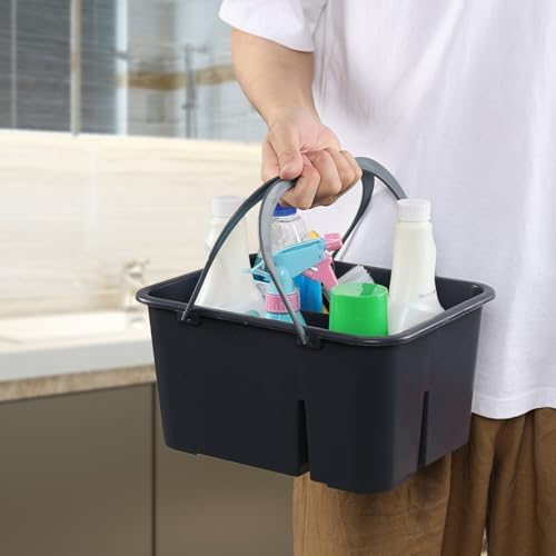 Plastic Portable Cleaning Caddy Organizer Tote with 4 Compartment - Image 2
