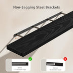 QEEIG Floating Shelves for Wall 55.1" Extra Long - Wall Mounted Shelf Bathroom Kitchen Living Room Bedroom Farmhouse Home Decor Display Bookshelf Large 55.1 x 9.3 inch Set of 2, Black (008-140B) - Image 4