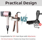 Hair Dryer Holder Wall Mounted, Stainless Steel Blow Dryer Holder for Bathroom, Hair Dryer and Straightener Holder Adhesive or Drilling, Hair Tool Organizer for Salon Barber Shops Banjekt - Image 6