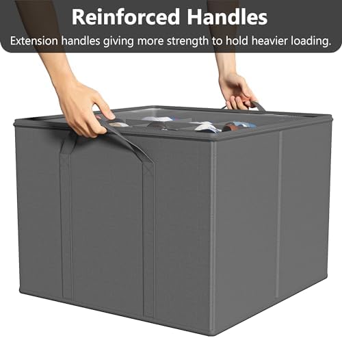 SUOCO 2 Pack Shoe Organizer for Closet, Fits up to 32 Pairs, Small Space Shoe Storage Boxes Bins Containers w/Adjustable Dividers and Clear Top, Grey - Image 5