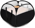 Laundry Basket with Handles 90L, Collapsible Laundry Baskets, Foldable Laundry Basket, Tear-proof Dirty Clothes Pop Up Hampers for Laundry, Bedroom, Bathroom, Dorm, Kids Room, Travel or Campout Black by Bemkoo