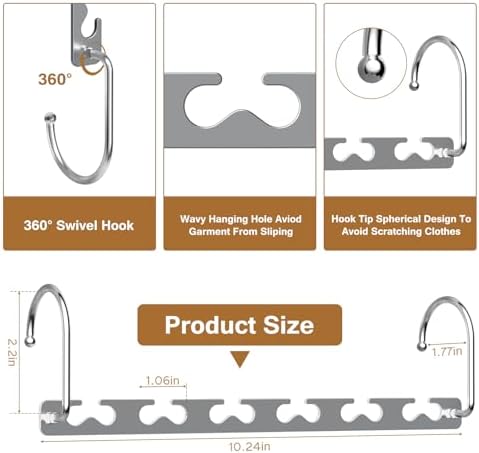 Space Saving Hangers for Clothes 6 Pack, Sturdy Metal Hangers Wardrobe Organizer, Magic Cascading Hanger, Closet Space Saver Closet Organizers and Storage - Image 6