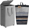 Goodpick 75L Rolling Laundry Basket with Wheels and Lid, Grey by Goodpick