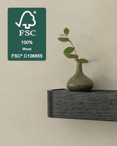 Kazai. Key Holder 'Toke' | Minimalist Key Hook Design from Berlin | Modern Key Holder Wall Mount with Wooden Shelf | Key Rack for Wall as Entryway Organizer | Oak, Black - Image 2