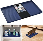 URMONA Waterproof Silicone Under Sink Mat 16'' x 10'' Shelf Liner for Kitchen and Bathroom, Cabinet and Counter Protector, Storage and Organizers, Litter Mat, Pet Cat Puppy Essentials(Navy) by URMONA