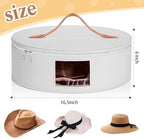 Chunful Hat Box for Women Storage Cowboy Hat Box, White, Height 6.3 Inches - Image 2