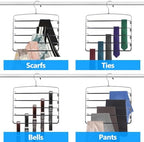 Pants Hangers 9 Pieces,5 Tier Closet Organizers and Storage Clothes Hanger,Hangers Space Saving with Swing Arm,Multiple Metal Hanger Clothes Organization for Pants Trousers Jeans Leggings Slacks - Image 6