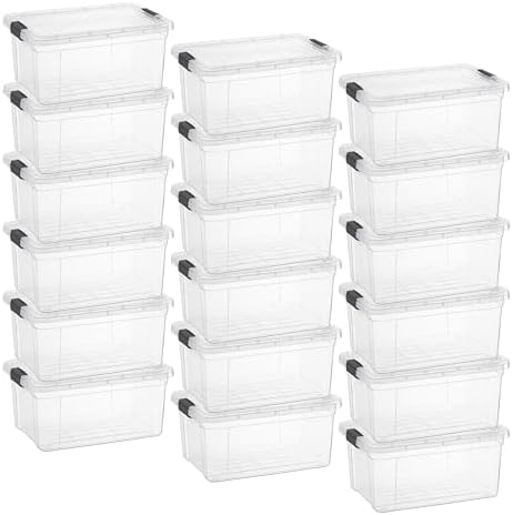 Superio 6.6 Quart Clear Plastic Storage Boxes with Lids, Stackable Organizer Containers, BPA-Free Storage Bins for Home, Office, School & Dorm, 18 Pack by Superio