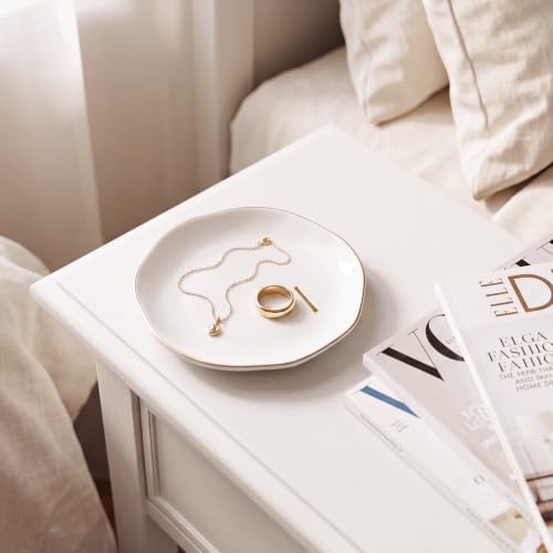 Ceramic Jewelry Tray, White Initial L Personalized Jewelry Dish - Image 6