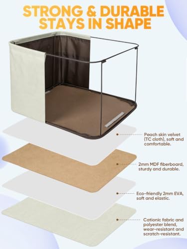 BALEINE 1 Pack Fabric Closet Storage Bins for Shelves, Linen Closet Organizers and Storage, Decorative Baskets for Organizing, Shelf, Clothes, Home, Office (White, 12"x8"x8") - Image 3
