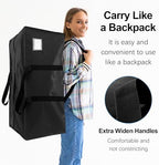 VELVETSURE Heavy Duty Extra Large Moving Bags W/Backpack Straps - Strong Handles & Zippers, Storage Totes For Space Saving, Fold Flat, Alternative to Moving Box and Storage Bin (Set of 6, Black) - Image 4