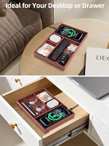 Valet Tray, Built in Wireless Charger, Nightstand Organizer - Image 6