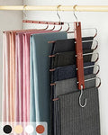 MORALVE Pants Hangers Space Saving - 4 Pack European Beechwood Scarf and Jean Hangers - Closet Organizer and Space Saver Pant Rack, Leggings Hanger, and Scarf Holder with 360° Swivel Hook by MORALVE