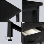 MOHOPE 2-Tier Over The Toilet Storage with 2 Fabric Drawers, Freestanding Above The Toilet Storage Cabinet, Space Saver Metal Over Toilet Bathroom Organizer Shelf for Small Space, Black - Image 5