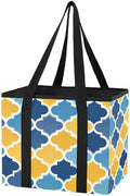 Trunk Organizer Collapsible Car Organizer with Handle Car Storage Box Bin for Groceries SUV Utility Tote Bag Portable Vehicle Container Quatrefoil Gradient Blue and Yellow by WelcometoElliTarr