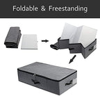 AMJ Foldable Under Bed Storage Basket Container [2 Pack] with Durable Fabric for Clothes, Shoes,Toys, Blanket, Comforter Organizers Bins, Black Grey - Image 5
