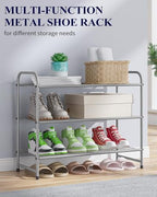 Kitsure Shoe Rack - Stainless Steel Shoe Organizer, Sturdy Shoe Rack for Closet and Front Door Entrance, Free Standing Shoe Shelf, Closet Organizers and Storage, 25.6" Wide - 3 Tier, Grey | Sturdy Shoe Rack for Closet and Entryway, Free Standing Shoe S... - Image 6