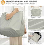 STO STO Rolling Laundry Hamper with Lockable Wheels, 29-Gallon (110L) Laundry Cart with Removable Canvas Bag, 2-Tier Clothes Basket Hamper with Shelf for Closet, Bedroom, Bathroom, Laundry Room, Gray - Image 5