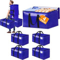 FabSpace 4-Pack Moving Bags with Backpack Straps & Carry Handles, 30 Gallons-125 L Heavy Duty Storage Totes for Space Saving, Foldable Storage Bags for College Dorm, Travel, Camping (Blue) by Fabspace