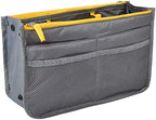 Vercord Purse Organizer Insert for Handbags Bag Organizers Inside Tote Pocketbook Women Nurse Nylon 13 Pockets Grey Large by Vercord