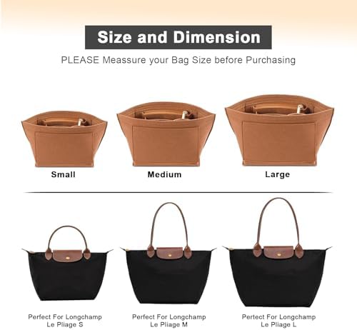 LOUKAYCCI Felt Purse Organizer Insert for Longchamp Le Pliage L Handbag Insert (Large, EarthColor) - Image 4