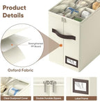 OIAHOMY 4 Pack Shoe Organizer for Closet, Foldable Shoe Storage Bins with Adjustable Dividers, Stackable Oxford Cloth Sneaker Boxes for Entryway Bedroom, Fits Up to 32 Pairs, Beige - Image 4