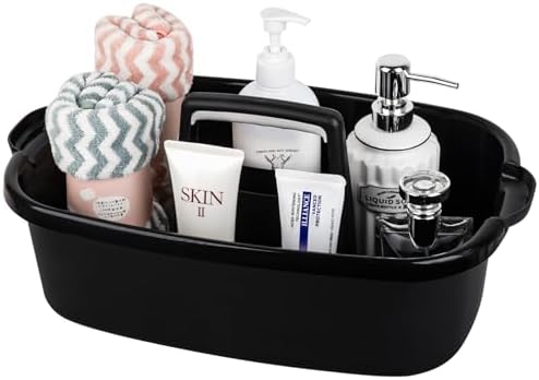 Large Cleaning Supplies Caddy Portable Shower Caddy Basket Black by JiatuA