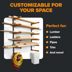 BORA Wood Rack, 6-Level Wall Mount Lumber Storage Rack for Wood Storage - Image 4