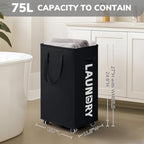 Goodpick 2-Pack Rolling Dirty Clothes Hamper with Wash Bag for Laundry, 75L - Image 3