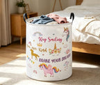 Essme Kids Laundry Basket,Unicorn Hamper Collapsible Waterproof Storage Bin for Girls,Gift Baskets(Color Unicorn) - Image 3
