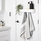 xympo Modern Wall-Mounted Coat Rack with Shelf – Heavy-Duty Steel, 5 Sturdy Hooks, Powder-Coated Finish, Space-Saving Entryway Organizer with Mounting Hardware – Sleek & Minimalist Design (White) - Image 7