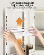 5-Tier Narrow Pantry Door Organizer,Over the Door Pantry Organizer,White - Image 5