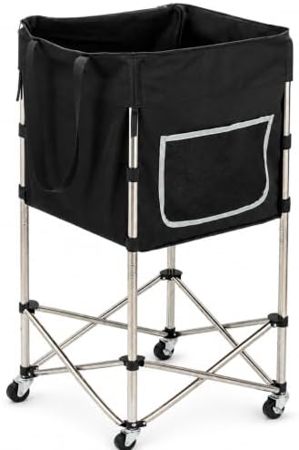 Laundry Cart with Wheels, 35.9" No-Bend Rolling Cart, Black by TaiAIphayi