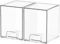 Yieach 2 Pack Clear Stackable Storage Drawers,7.6" H Baby Bottle Organizer,Acrylic Drawer Containers for Cosmetics,Skincare,Beauty Products,Cabinet,Vanity,Kitchen,Under Sink and Bathroom Storage Bins by Yieach