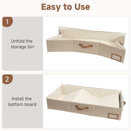 StorageWorks 6 Inch Low Profile Under Bed Storage Containers with Clear Lid | Reinforced Structure, Resists Sagging, Handles & Label Holder, Foldable Stackable Closet Storage for Clothes, Blankets, Toys - Image 7
