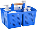 Portable Shower Caddy Basket with 3 Compartments and Handle, Deep Blue by PAKCHOICE