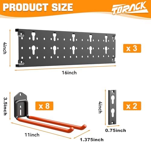 TORACK Garden Tool Organizer Wall Mounted, Folding Chair Storage Rack - Image 3