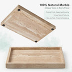 Natural Large Travertine Vanity Tray, Stone Organizer for Bathroom & Decor - Image 3