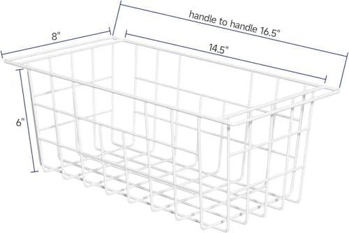 SANNO Chest Freezer Baskets Organizer, Deep Freezer Baskets Bin Sturdy Metal Wire freezer storage Organizer for Home Kitchen,16.5in - Image 2