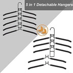 Clothes Hanger Space Saving 4 Pack Multi-Layer Shirt Hangers | Heavy Duty Coat Hanger, Non-slip Foam Padded, Detachable Design, T-shirt Hangers for Man & Women Dorms and Apartment Black - Image 2