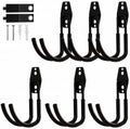 Garage Hooks, 6 Pack Large Round Wall Hooks for Hanging Heavy Duty Ladders, Bikes, Tools Ideal for Garage, Garden, Basement Utility Room Storage (Black) by CRXCRC