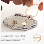 CCINPPY Ceramic Cloud Jewelry Tray Trinket Dish Key Bowl Nightstand Decor - Image 4