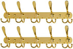 Dseap Coat Rack Wall Mounted - 5 Tri Hooks, Heavy Duty, Stainless Steel, Metal Coat Hook Rail for Coat Hat Towel Purse Robes Mudroom Bathroom Entryway (Gold, 2 Packs) by Dseap
