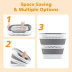 42L Medium Collapsible Plastic Laundry Basket with Handles, Foldable Laundry Basket Hamper, Pop Up Storage Container Organizer for Washing Storage (Gery, 17 Inch * 13 Inch * 15 Inch) - Image 5