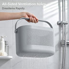 Plastic Portable Shower Caddy Basket, Storage Organizer with Handle, Gray - Image 3