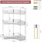 3 Tier Corner Bathroom Counter Organizer Countertop Shelf Makeup Organizer for Vanity Perfume Tray for Corner Storage (Grey) - Image 2